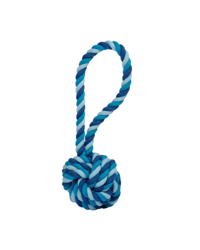 blauwe slingerbal van katoen