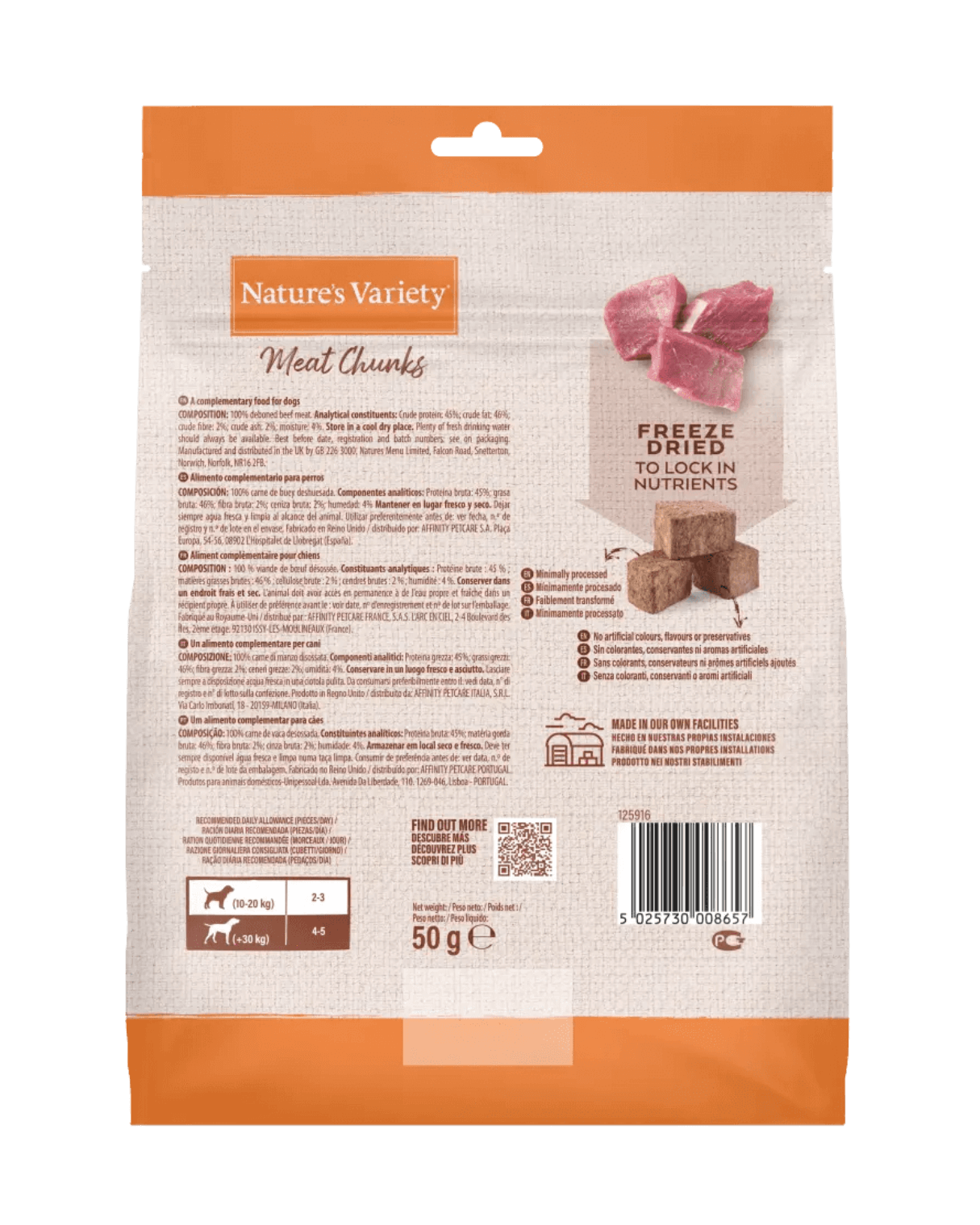 gevriesdroogde rundblokjes