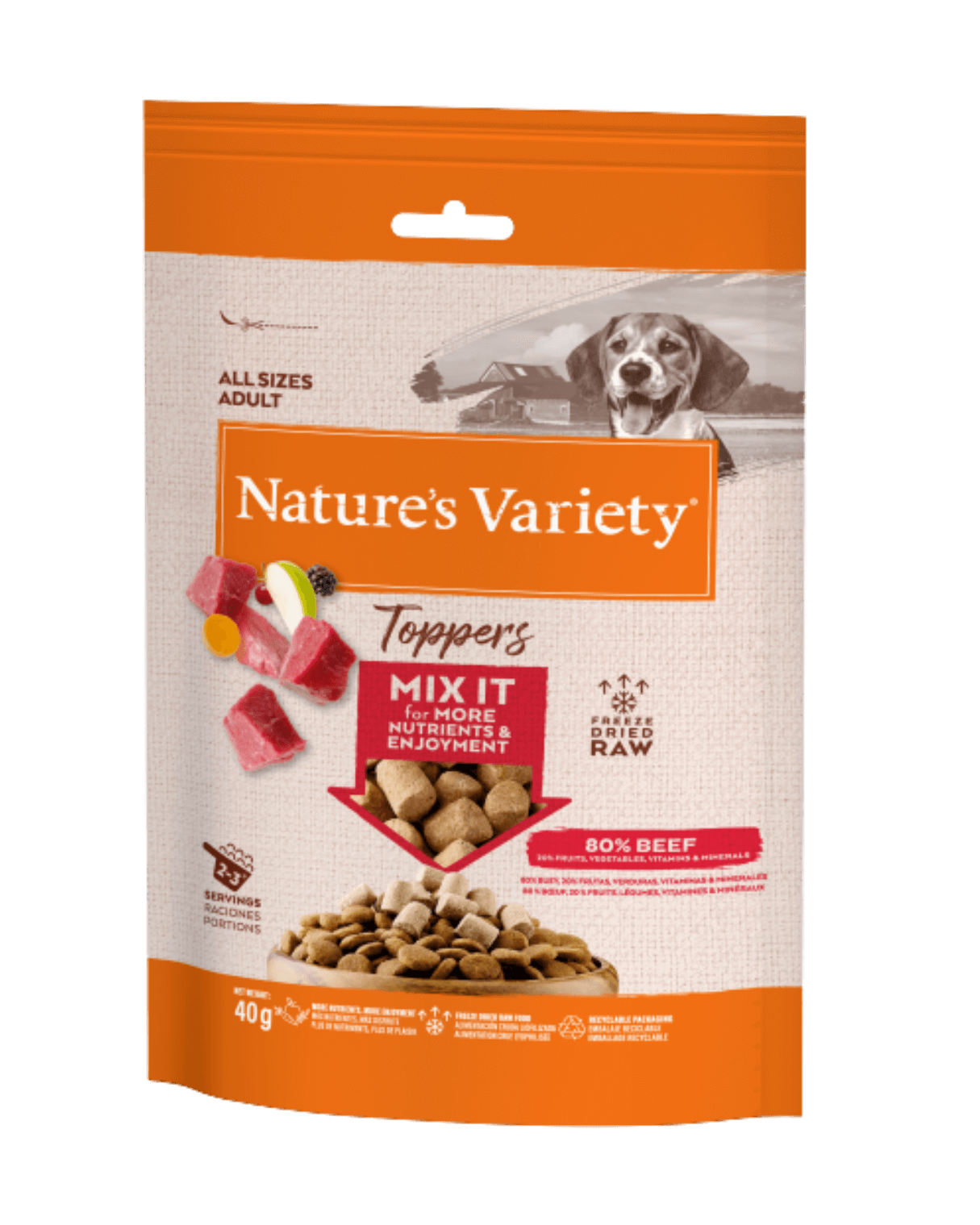 gevriesdroogde topper van rund