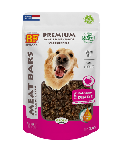 vleesrepen van kalkoen & zalmolie