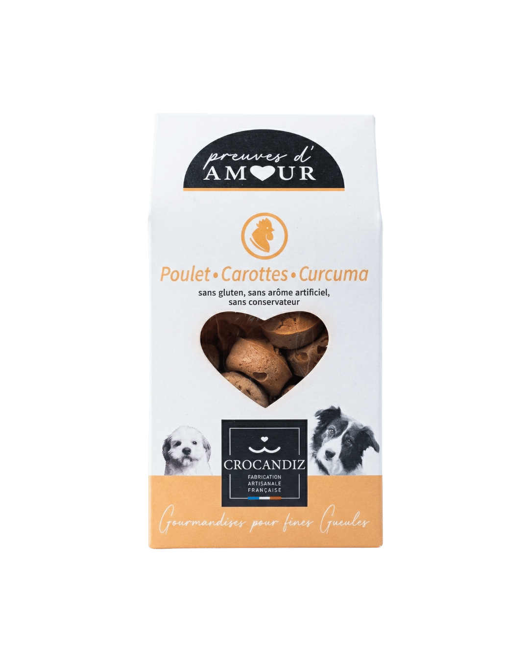 Biscuits van kip, wortelen en kurkuma