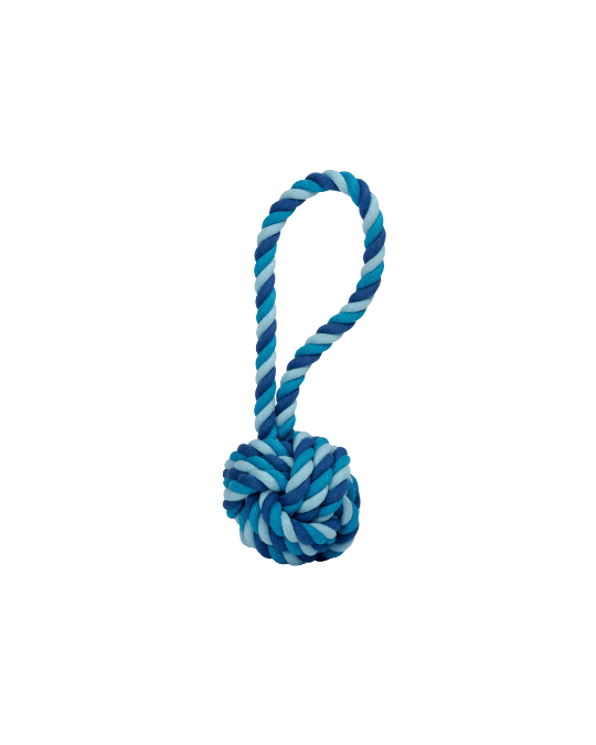 blauwe slingerbal van katoen