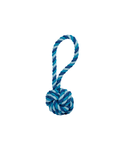 blauwe slingerbal van katoen