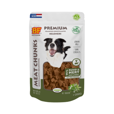 Krokante trainers van rund, hert en kruiden