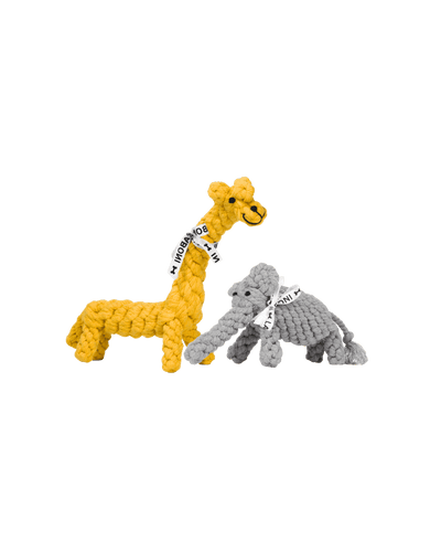 giraffe & olifant van katoen - S
